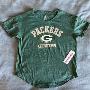 NFL Green Bay Packers Girls' Short Sleeve Oil Foil T-Shirt – L 11/13